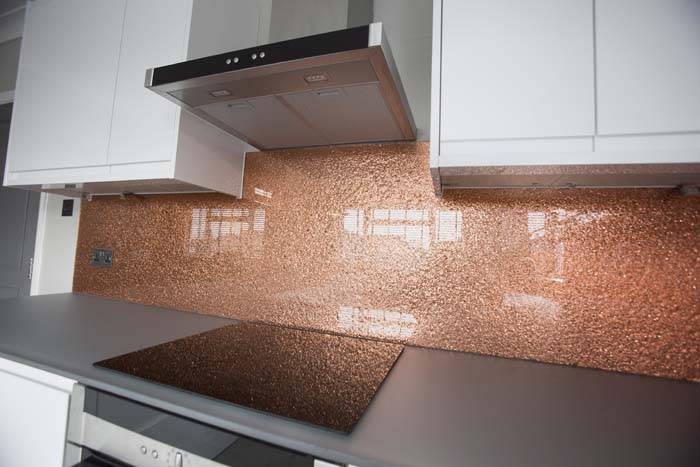 100 luxury copper glitter splashback