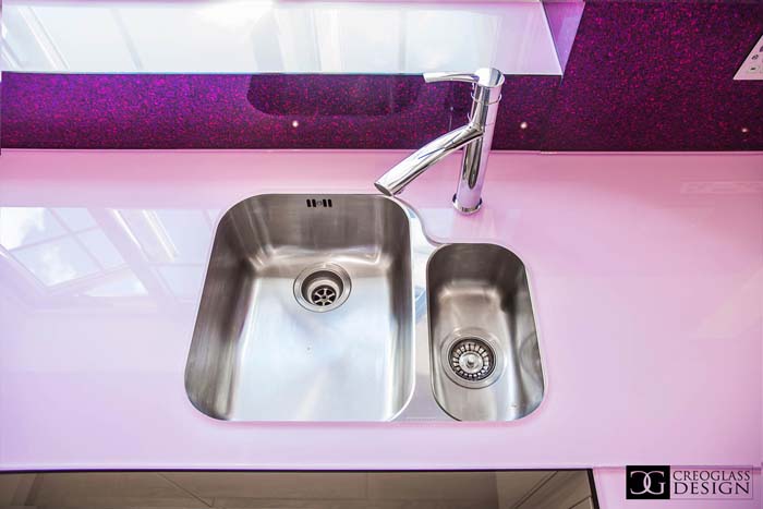 Coloured Glossy Glass Worktop 4